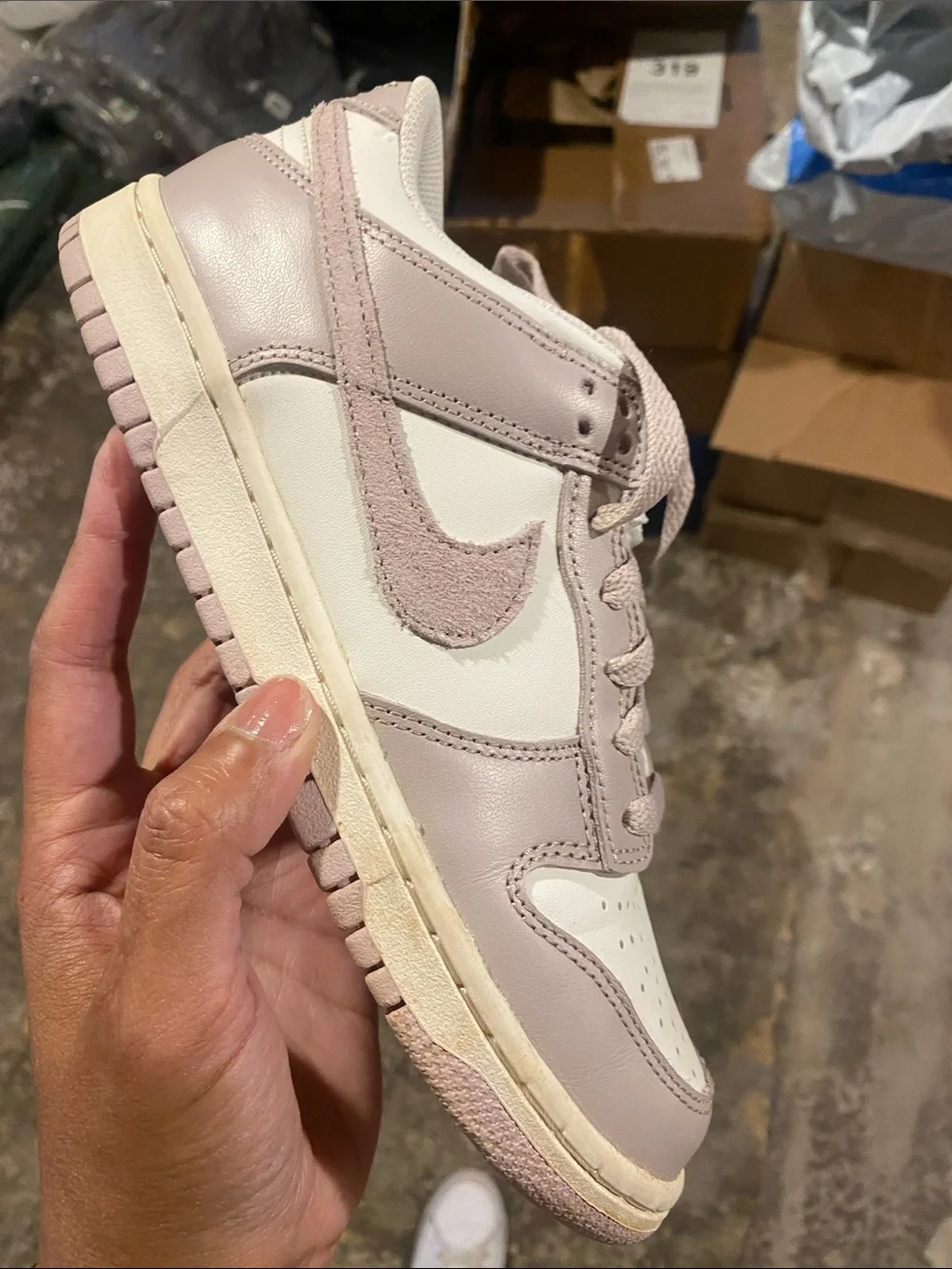 Nike Dunk Low Youth Sneakers in Lavender and White
